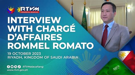 Exclusive interview with the Philippine Embassy Chargé .